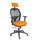 Silla Jorquera traslack malla negra asiento bali naranja brazos 3D cabecero regulable